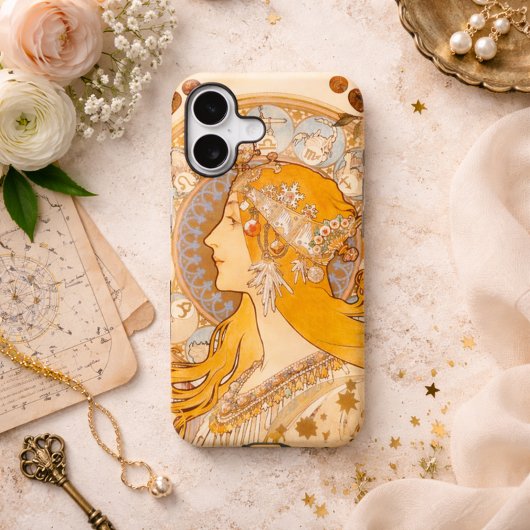 Mucha Zodiac iPhone 16 Hülle