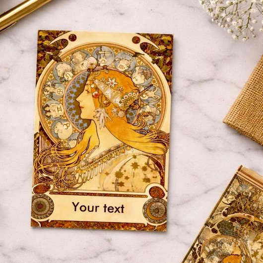 Mucha Zodiac Visitenkarte