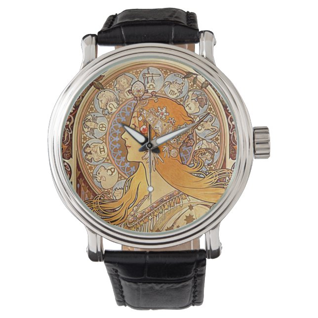 Mucha Zodiac Wrist Watch Armbanduhr (Vorderseite)