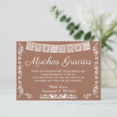 Muchas Gracias Baby Shower Terracotta Dankeskarte (Stehend Vorderseite)