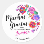 Muchas Gracias Birthday Fiesta Sticker (Vorderseite)