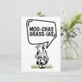 Muchas Gracias Cow dachte vielen Dank an Funny Dankeskarte (Stehend Vorderseite)