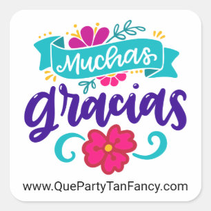Muchas Gracias, Personalisiert Spanisch Quadratischer Aufkleber