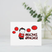 Muchas Gracias Postkarte (Stehend Vorderseite)
