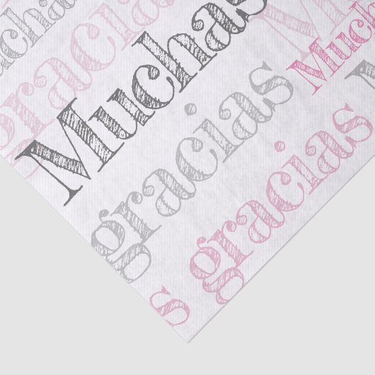 Muchas gracias/Spanisch dankt Ihnen Seidenpapier (Ausschnitt)