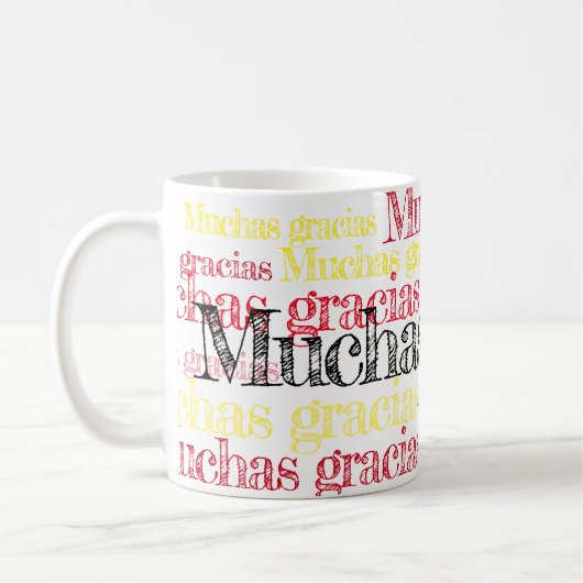 Muchas gracias/Spanisch dankt Ihnen zu höhlen Kaffeetasse (Links)