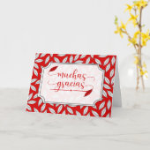 Muchas Gracias Spanisch Vielen Dank Red Botanical Karte (Gelbe Blume)