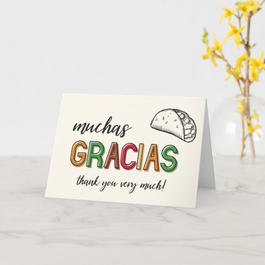 Muchas Gracias Taco Vielen Dank Karte (Gelbe Blume)