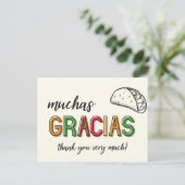 Muchas Gracias Taco Vielen Dank Postkarte (Stehend Vorderseite)