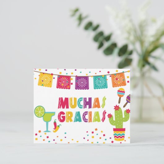 Muchas Gracias Vielen Dank Karte (Stehend Vorderseite)