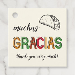 Muchas Gracias, vielen Dank, Taco Party Geschenkanhänger