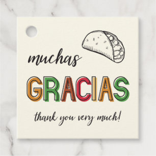 Muchas Gracias, vielen Dank, Taco Party Geschenkanhänger