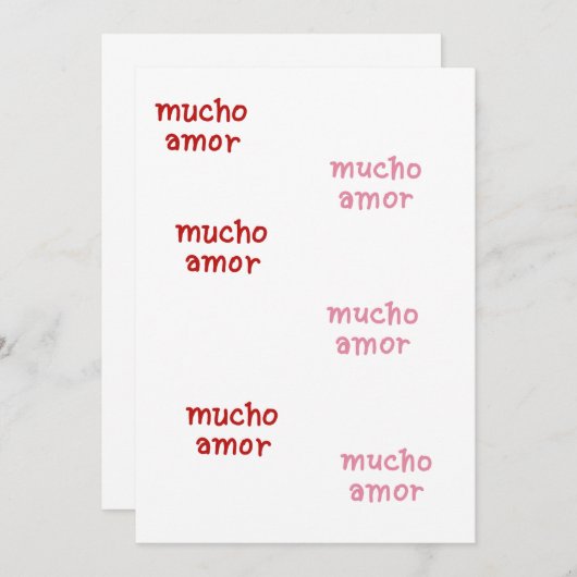 MUCHO AMOR HINWEISKARTE (Vorne/Hinten)