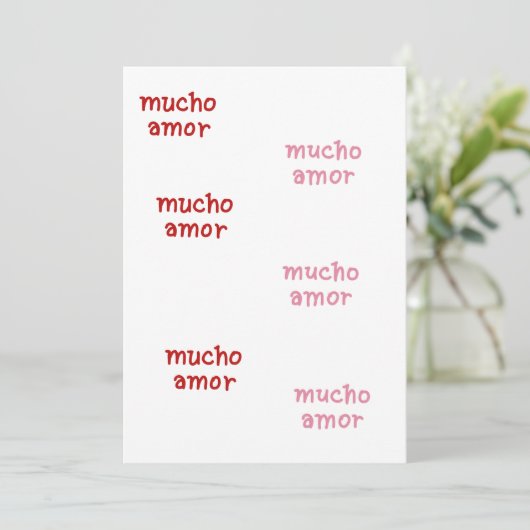 MUCHO AMOR HINWEISKARTE (Stehend Vorderseite)