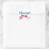 Mucho amor quadratischer aufkleber (Tasche)