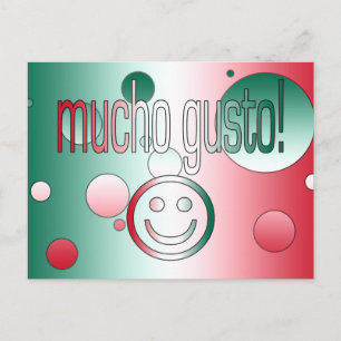 Mucho Gusto! Mexiko Flaggenfarben Pop Kunst Postkarte