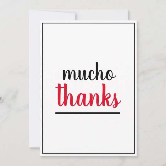 Mucho Thanks Appreciation Gesture Dankeskarte (Vorderseite)
