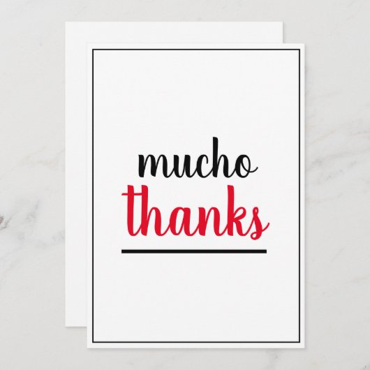 Mucho Thanks Appreciation Gesture  Dankeskarte (Vorne/Hinten)
