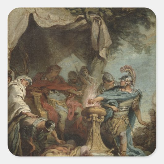 Mucius Scaevola vor Porsenna Quadratischer Aufkleber (Vorderseite)