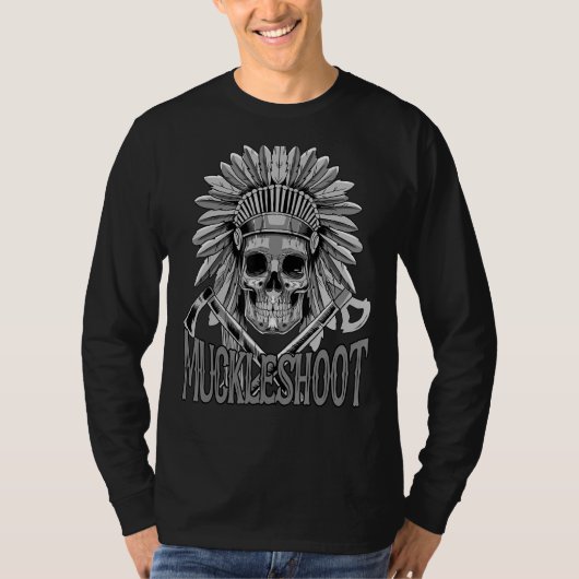 Muckleshoot Skull & Headdress Native American Muck T-Shirt (Vorderseite)