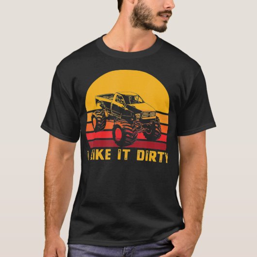 Mud Bogging Retro Dirty Muddin Racing T-Shirt (Vorderseite)