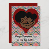 Mud Cloth Ethnic Big Sister Valentine's Day (Vorne/Hinten)