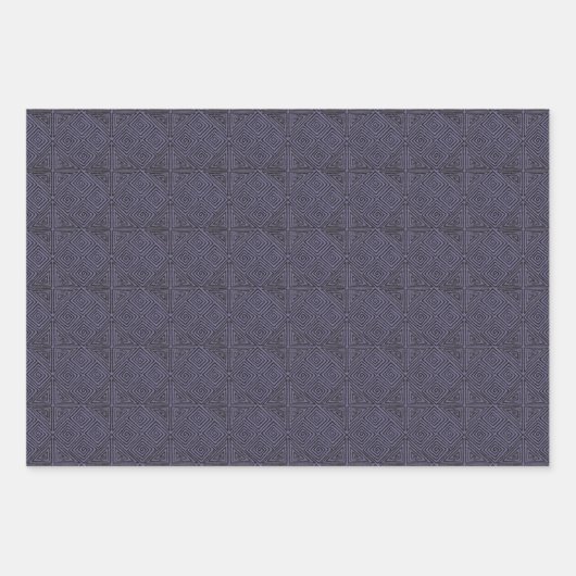 Mud Cloth Inspiriert Boho Blues Geschenkpapier Set (Vorderseite 2)