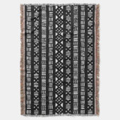 Mud Cloth Style 01 - Schwarz Decke (Vorderseite Vertikal)