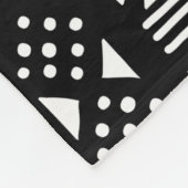Mud Cloth Style 01 - Schwarz Fleecedecke (Ecke)