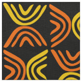Mud Cloth Style 080215 - Amber und Orange auf Schw Stoff (Nahaufnahme)