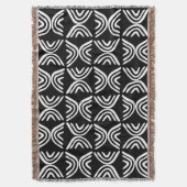 Mud Cloth Style 080215 - White on Black Decke (Vorderseite Vertikal)