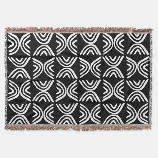 Mud Cloth Style 080215 - White on Black Decke (Vorderseite)