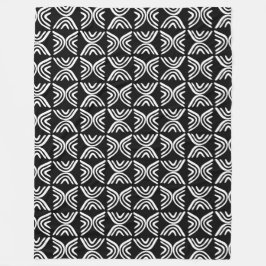 Mud Cloth Style 080215 - White on Black Fleecedecke