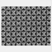 Mud Cloth Style 080215 - White on Black Fleecedecke (Vorderseite (Horizontal))