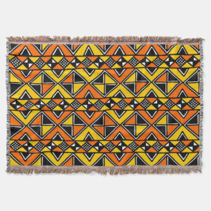Mud Cloth Style 100215 - Amber und Orange Decke