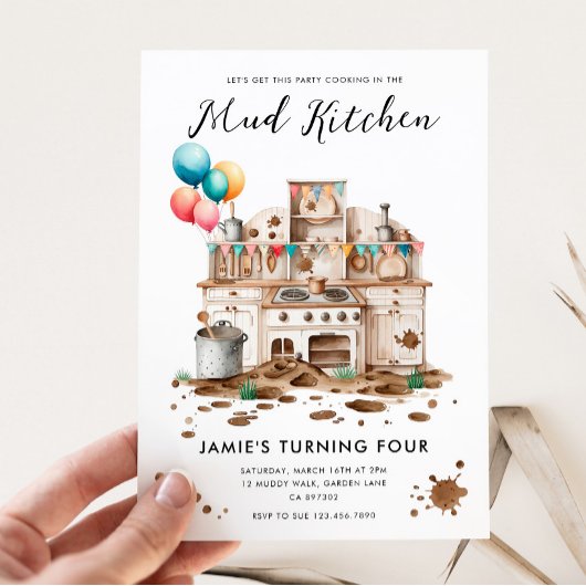 Mud Kitchen Einladung zum Geburtstag