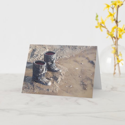 Mud Puddle Boots Karte (Gelbe Blume)