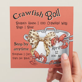 Mudbug Boiling Pot mit Bow und Crawfish Party Feiertagskarte