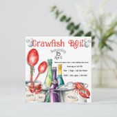 Mudbug Party und Crawfish Boil Einladung (Stehend Vorderseite)