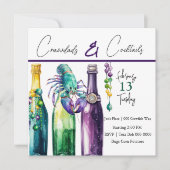 Mudbugs, Crawfish und Cocktails Mardi Gras Style Einladung (Vorderseite)