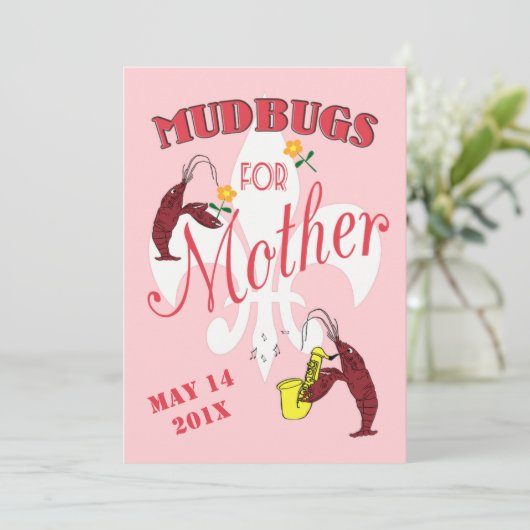 Mudbugs für Mutterkrebseröhre Einladung (Stehend Vorderseite)