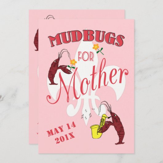 Mudbugs für Mutterkrebseröhre Einladung (Vorne/Hinten)