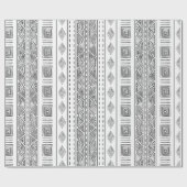 Mudcloth Inspiriert Tribal White Geometric Muster Geschenkpapier (Flach)