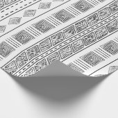Mudcloth Inspiriert Tribal White Geometric Muster Geschenkpapier (Ecke)