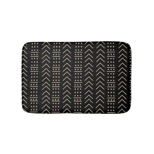Mudcloth Schwarz II Badematte (Vorderseite)