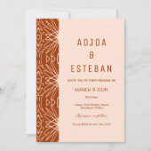 Mudcloth Tribal Muster Boho Wedding Einladung (Vorderseite)
