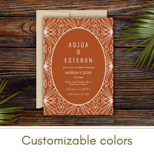 Mudcloth Tribal Muster Boho Wedding Einladung