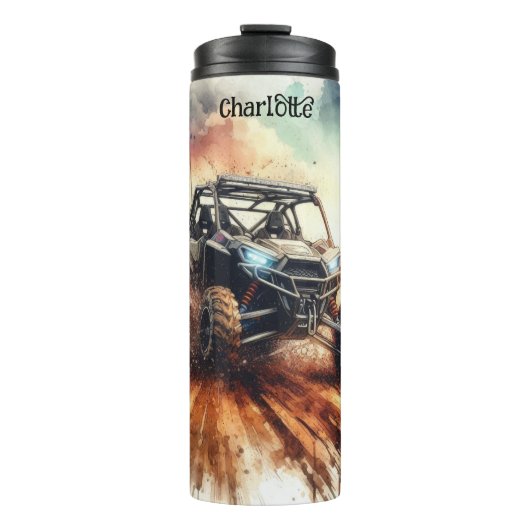 Mudding Adventure: Off-Roading, Spritzer, Thrill Thermosbecher (Vorderseite)