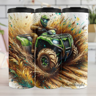 Muddy ATV Action Splash Art Thermosbecher