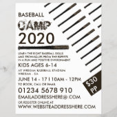 Muddy Baseball Bat, Baseball Camp-Werbung Flyer (Vorne)
